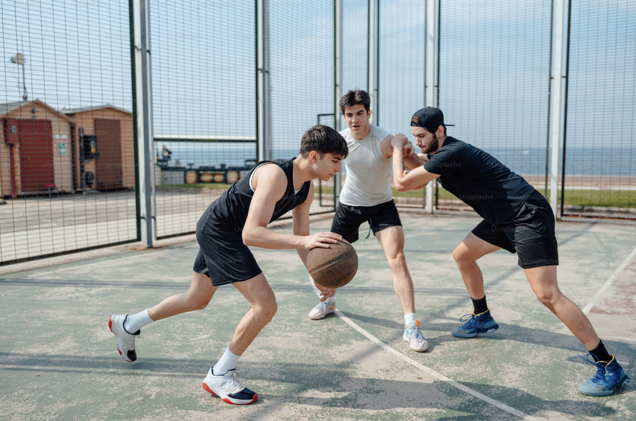Basketball game in motion